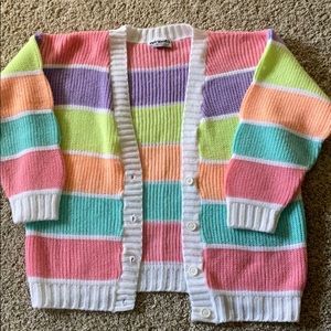 Bright pastel striped cardigan
